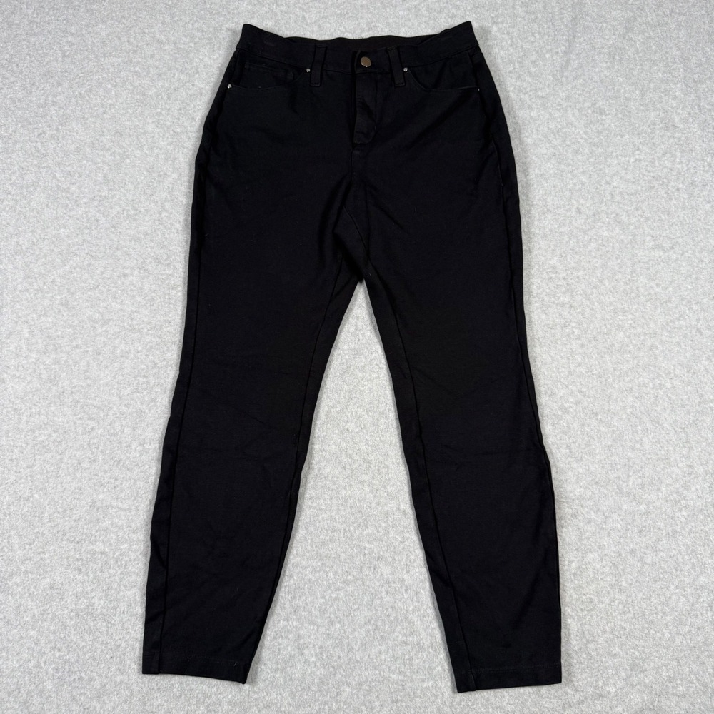 Soma Black Ponte Slim Leg Pants Womens Size Small Stretch 5 Pocket Trousers